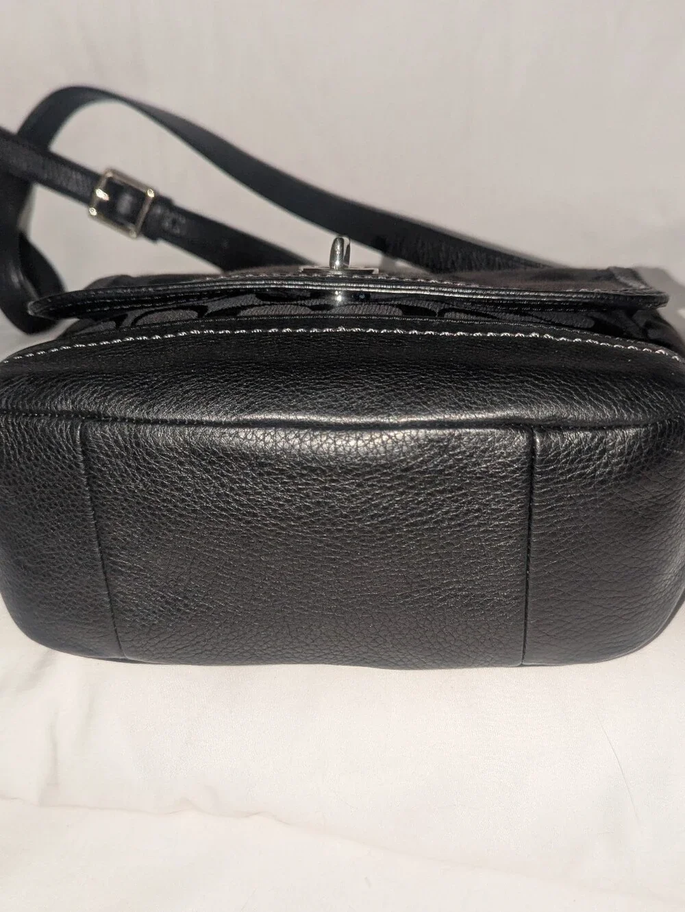 Coach Park Black Signature Canvas Turn-Lock Crossbody